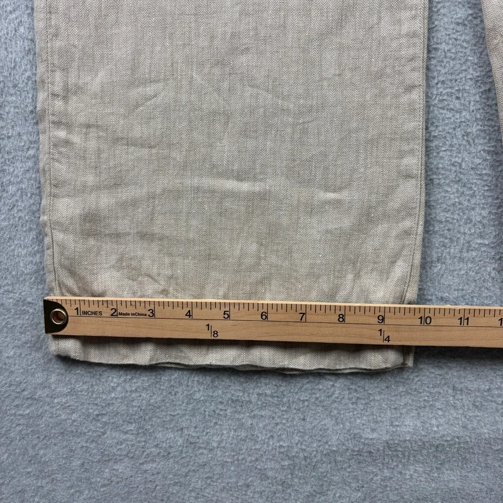 Banana Republic Pants Mens 33x34 Flax Linen Herringbone Baggy Wide Leg Chino Y2K